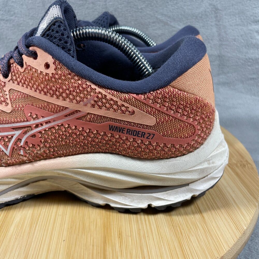 Mizuno Wave Rider 27 Womens Size 8.5 Coral Reef /White Running Shoes Sneakers - Picture 6 of 16
